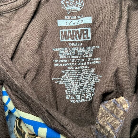 Sz Large Brown Marvel Funko Pop What If Series Shirt with Peggy Carter - Picture 3 of 6
